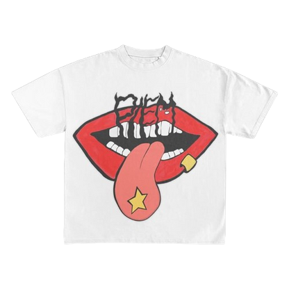 White PIEM "what's on your tongue" t-shirt