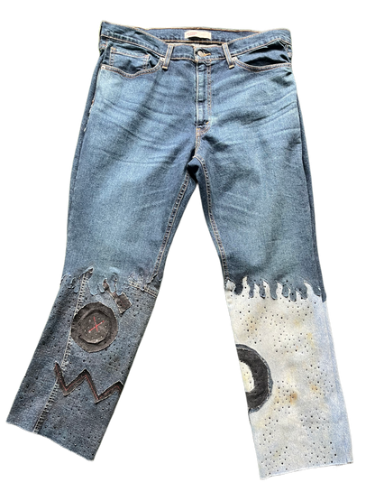 PIEM "double sided flame" jeans