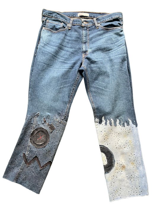 PIEM "double sided flame" jeans