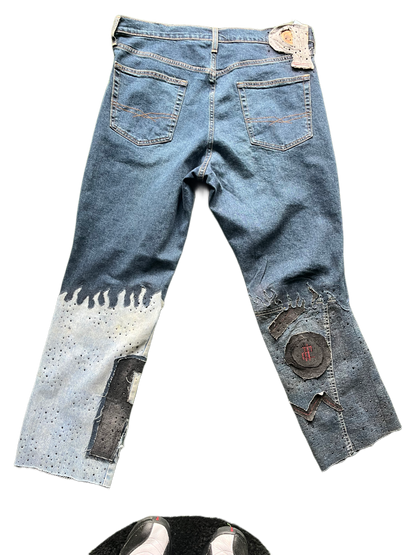 PIEM "double sided flame" jeans