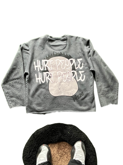 PIEM "Hurt people Hurt people" cropped sweater