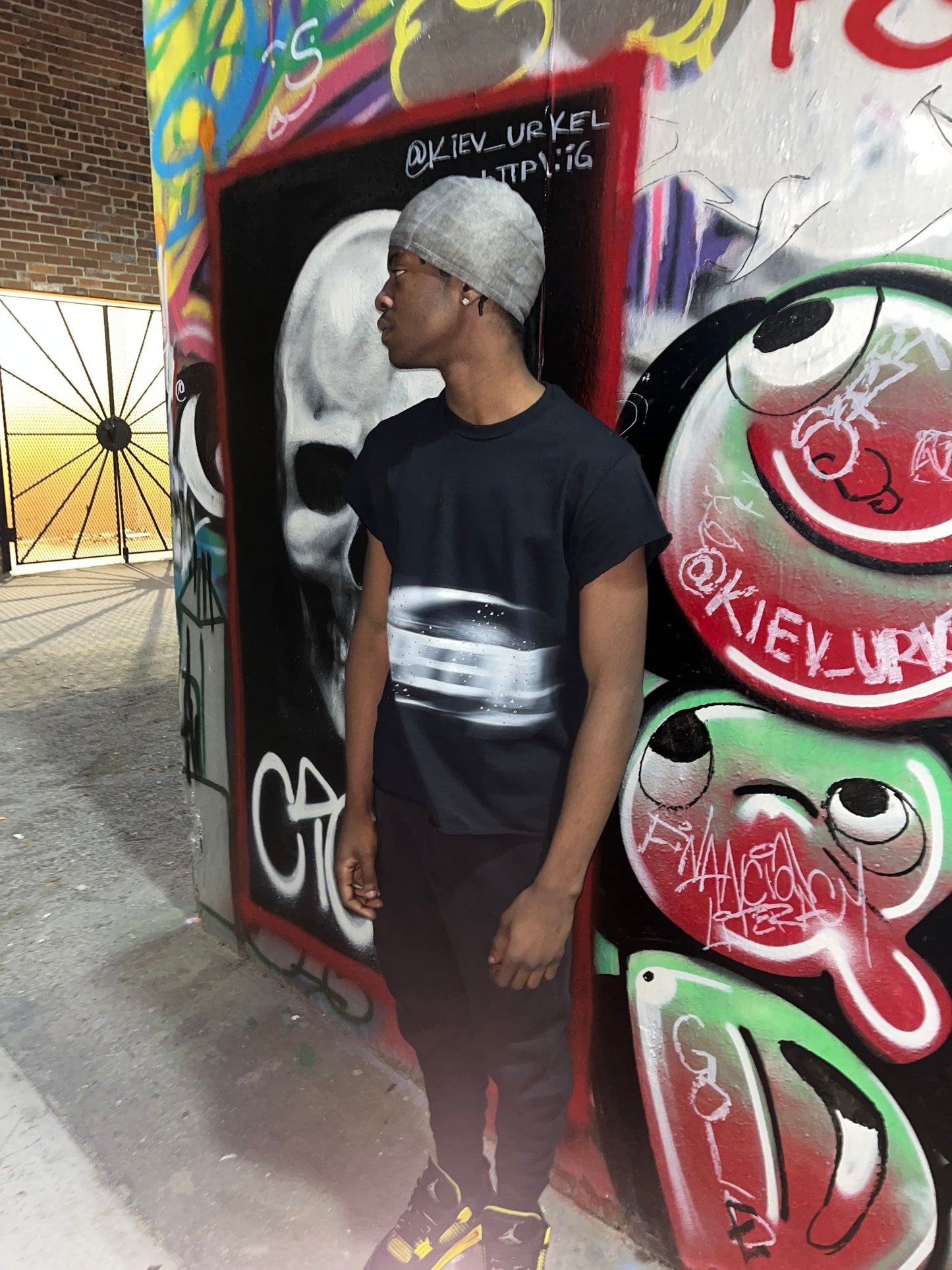 Black PIEM shooting star t-shirt